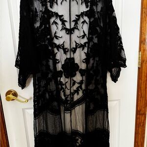 Now N Forever Black Lace Kimono